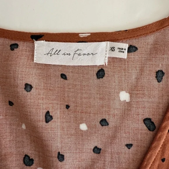 All in Favor Burnt Orange Flutter Sleeve Faux Wrap Sundress - Picture 8 of 9